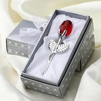 6-farbige Kristallglas-Rosen-Blumenfiguren zum Basteln, Valentinstag, Gastgeschenke, Weihnachtsgeschenk