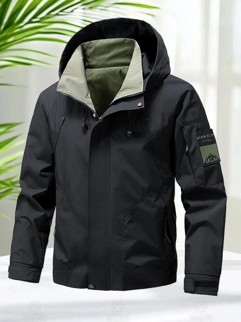 Wasserdichte Jacke Herren Outdoor Softshell Reißverschluss – Bild 3