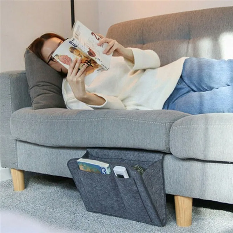 Filz Nachttisch Aufbewahrungstasche Organizer Bett – Bild 2