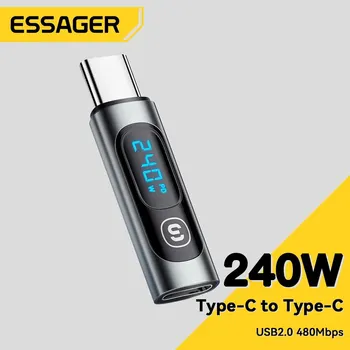 Essager usb 2,0 otg adapter 240w schnell aufladen usb c auf typ c display adapter otg stecker für samsung