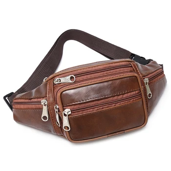 Männer Taille Pack PU Leder Tasche Taille Gürtel Tasche Männlichen Künstliche Leder Fanny Pack Mode Luxus