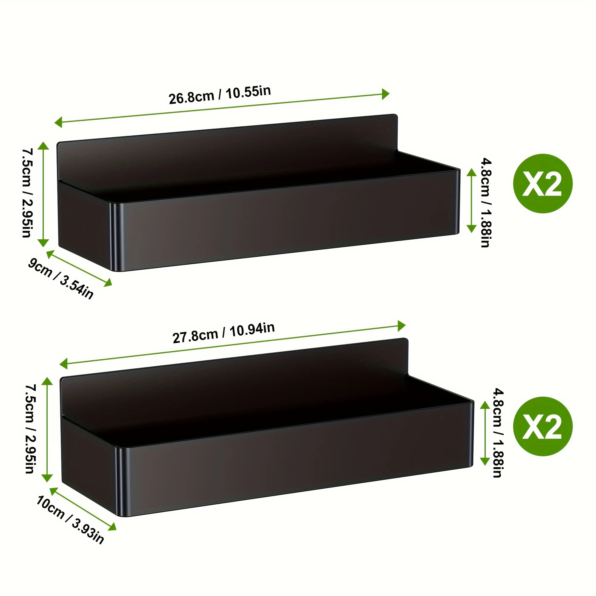 2 Stück/4 Stück magnetisches Lagerregal, nicht bohrbares – Bild 5