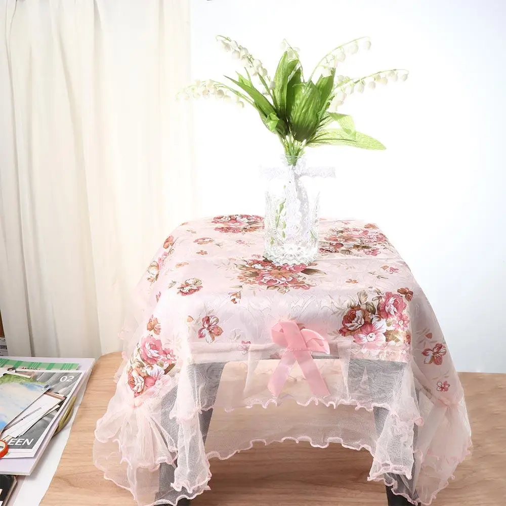 75*80cm Tischdecke Nachttisch rosa Blume Spitze Tischdecken – Bild 4