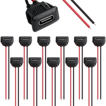 Typ-C Weibliche Chassis 2 Pin Typ-C Buchse Stecker Wasserdichte Jack Weibliche Lade port mit Karte (20 Stück)