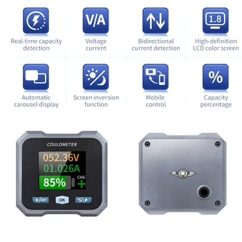 Batterie monitor Bluetooth bl140f DC 10-100V 100a 400a Batterie tester Spannung Strom va Batterie Coulomb