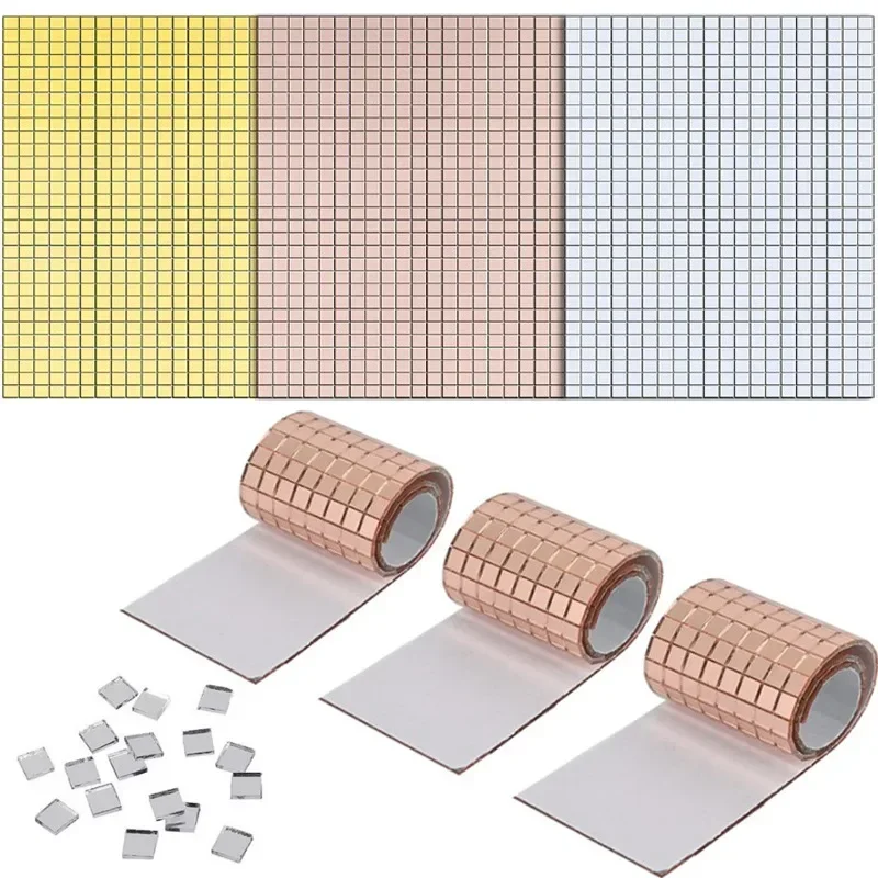 30/60/100*4cm Mini Glas Quadrat Spiegel Mosaik Wand Aufkleber – Bild 5