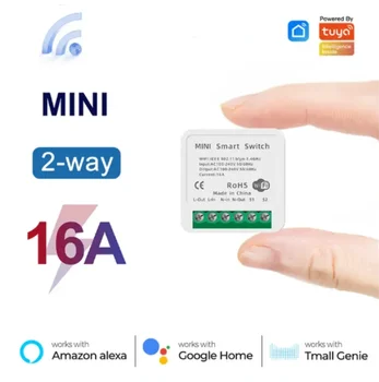 Tuya mini 16a wifi schalter smart life app 2-weg steuerung smart home automation modul unterbrecher arbeit