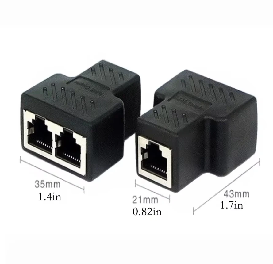 RJ45 Splitter-Adapter 1 auf 2, für Cat 5/5e/6/7 Netzwerkkabel – Bild 3