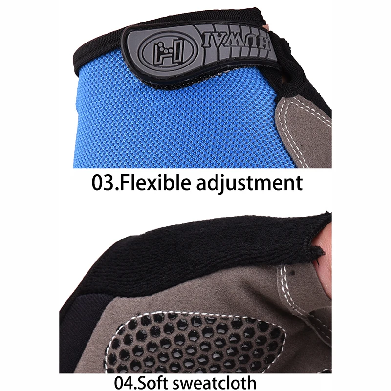 Männer Radfahren Fahrrad Handschuhe Halbe Finger Gym – Bild 3