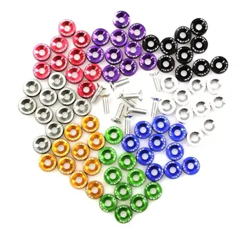 Packung M6 Unterlegscheiben JDM-Stil Universelle Roller-Befestigungsschrauben Aluminiumlegierung (10 Stück)