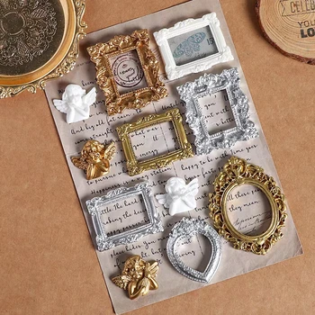 Puppenhaus Rahmen Ornament Mini Alben Mini Bilderrahmen Europäischen Retro Bilderrahmen Exquisite (12 Stück)