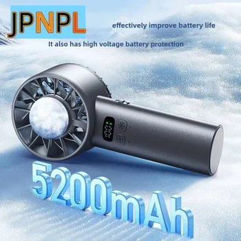 5200mAh Handventilator Elektrischer Handlüfter mit Eiskompresse Hochgeschwindigkeitskühlung USB-Aufladbar