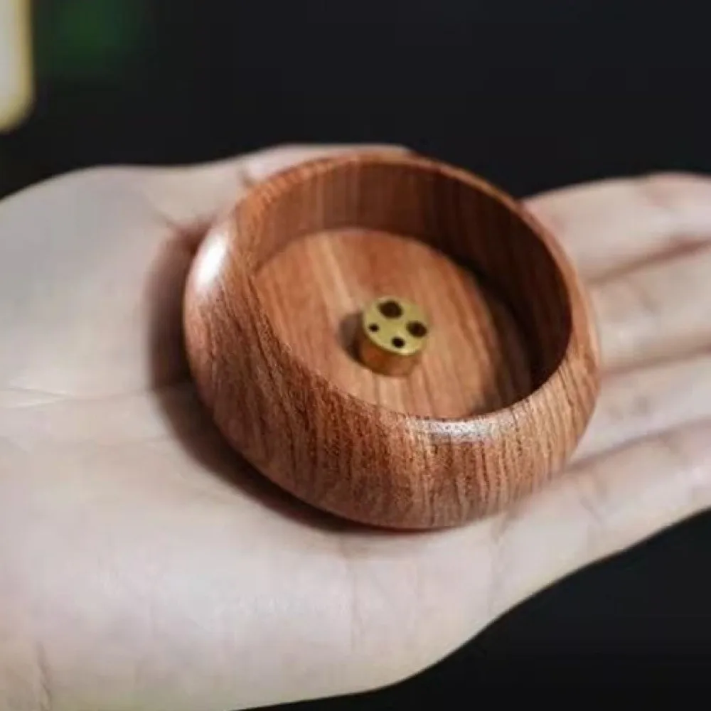 Traditioneller 4-Loch-Räucherstäbchenhalter aus Holz – Bild 3