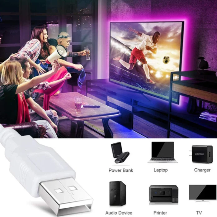 5M USB LED-Streifenleuchte 5V 3528 1 Meter 5 Meter Warmweiß – Bild 5