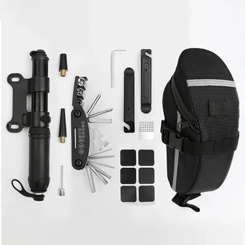 Tragbare Fahrrad Reparatur Tools Kit Fahrrad Reparatur Tools Kit Pumpe Sattel Tasche Reifen Patch
