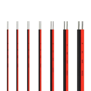 2-poliges elektrisches Kabel aus verzinntem Kupfer, PVC-isoliert, rot-schwarz, für einfarbige LED-Streifen