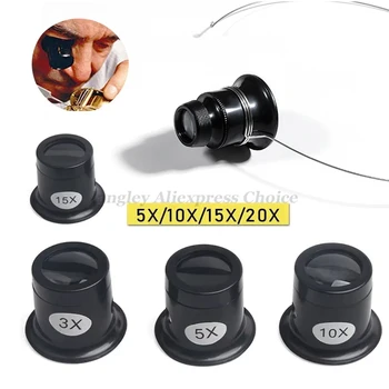 Auge Lupe Lupen 5x/10x/15x/20x Uhr Reparatur Tool Kit Schmuck Lupe Lupe für Uhrmacher Werkzeuge (4 Stück)