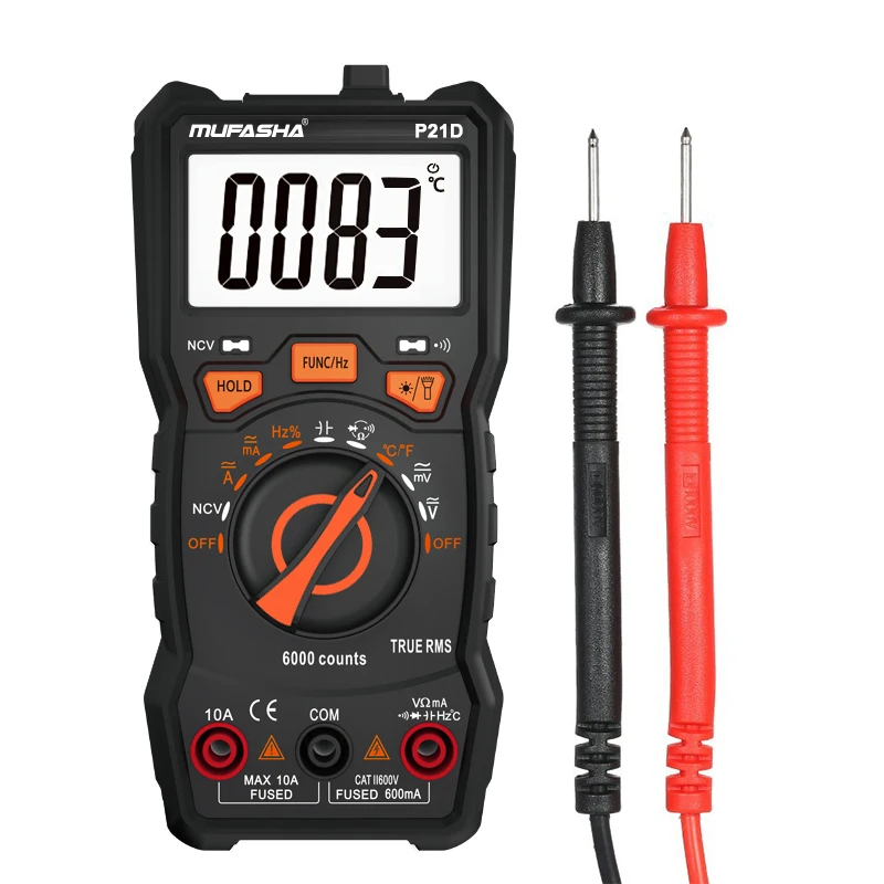 MUFASHA P21D Digitales Multimeter 6000 COUNTS NCV