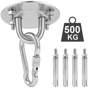 Edelstahl-Schaukelhaken, Hängematte, Wandmontage, Ankerhaken, robuster Deckenhaken mit 4 Schrauben