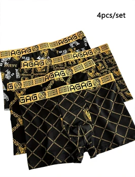 Männer Unterwäsche Modische Boxer Antibakterielle Bequeme Männer Boxershorts Jungen Dünne Flache (4 Stück)