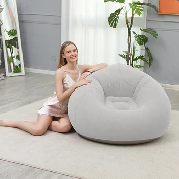 Aufblasbares Lazy Sofa, zusammenklappbar, tragbar, aufblasbarer PVC-Luftstuhl für Wohnzimmer, Outdoor
