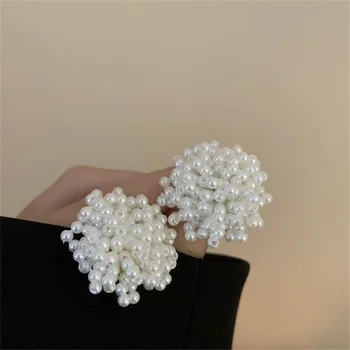 Trend Imitation Perle Blume Tropfen Ohrring Party Handgemachte Elegante Günstige Ohrringe Weibliche