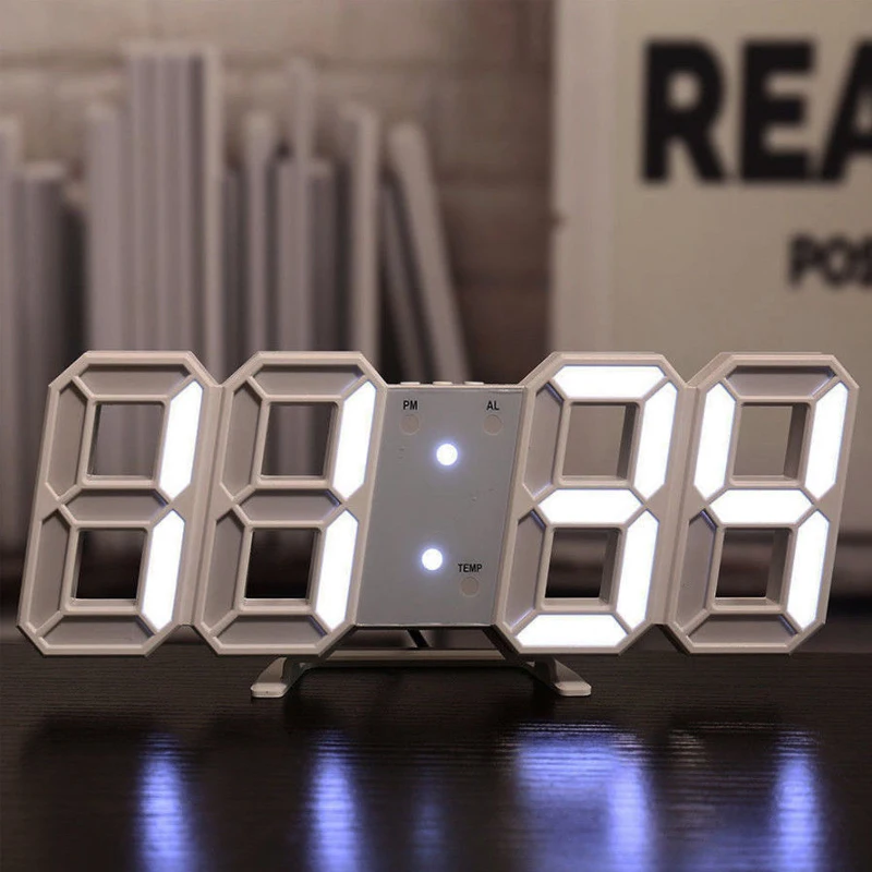 Einfache Mode Elektronische Uhr 3D Leuchtende Digitaluhr