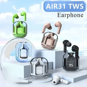 T2 Drahtlose Bluetooth Kopfhörer Transparent HIFI Kopfhörer LED Power Digital Display Stereo Sound Kopfhörer