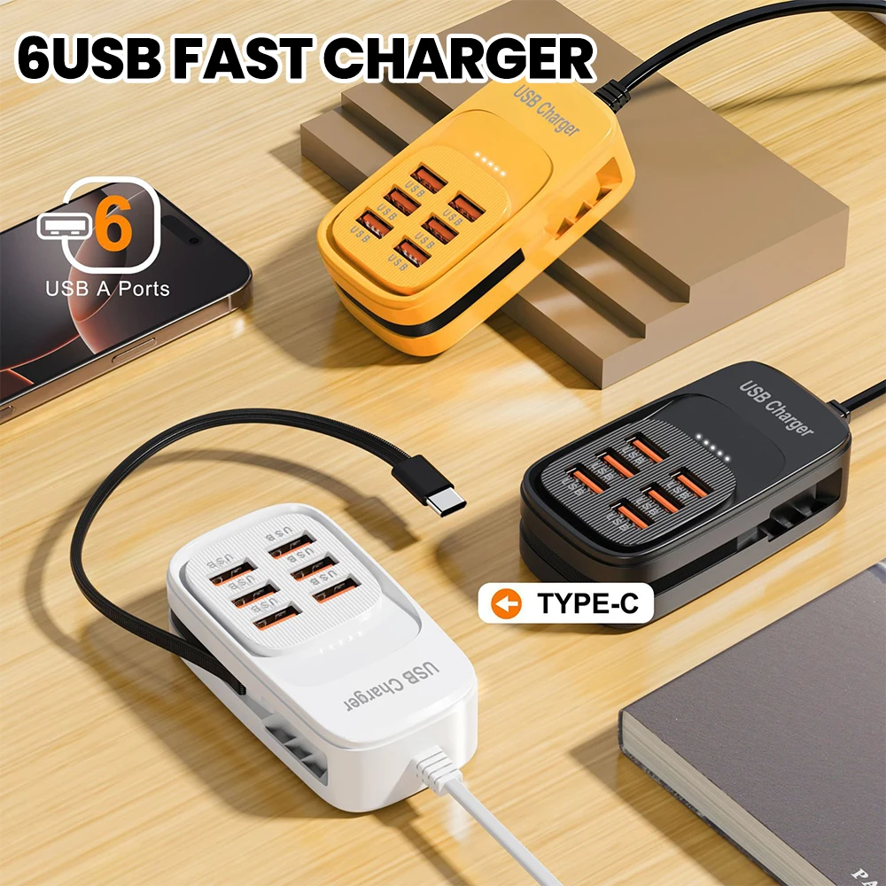 Desktop-Ladestation 6-in-1 mit USB-C PD, USB-A und Steckdose – Bild 3