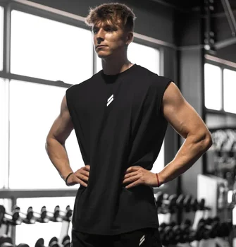 Ärmelloses T-shirt Männer Schnell trocknend Fitness Bodybuilding Shirt Männlichen Mode Basketball Weste Mesh