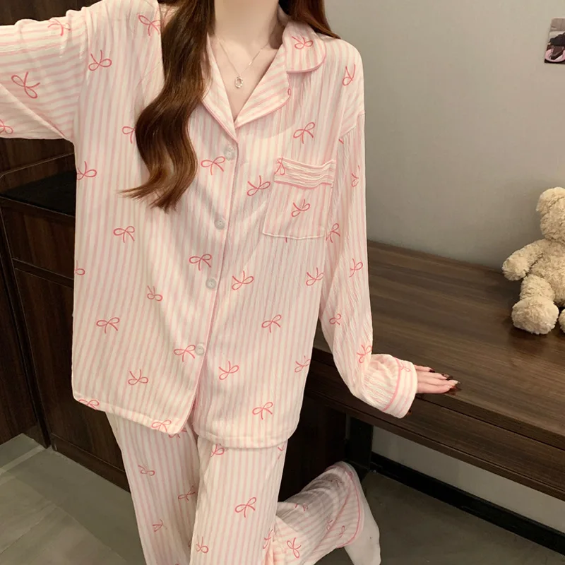 Printemps und automne Nadrar Pajamas pour Femmes Ensemble de – Bild 3