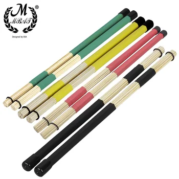 M MBAT 1 Paar 40 cm Bambus-Trommelbürste Drumsticks Stangen Jazz Drum Sticks Bürsten Stange Percussion Zubehör