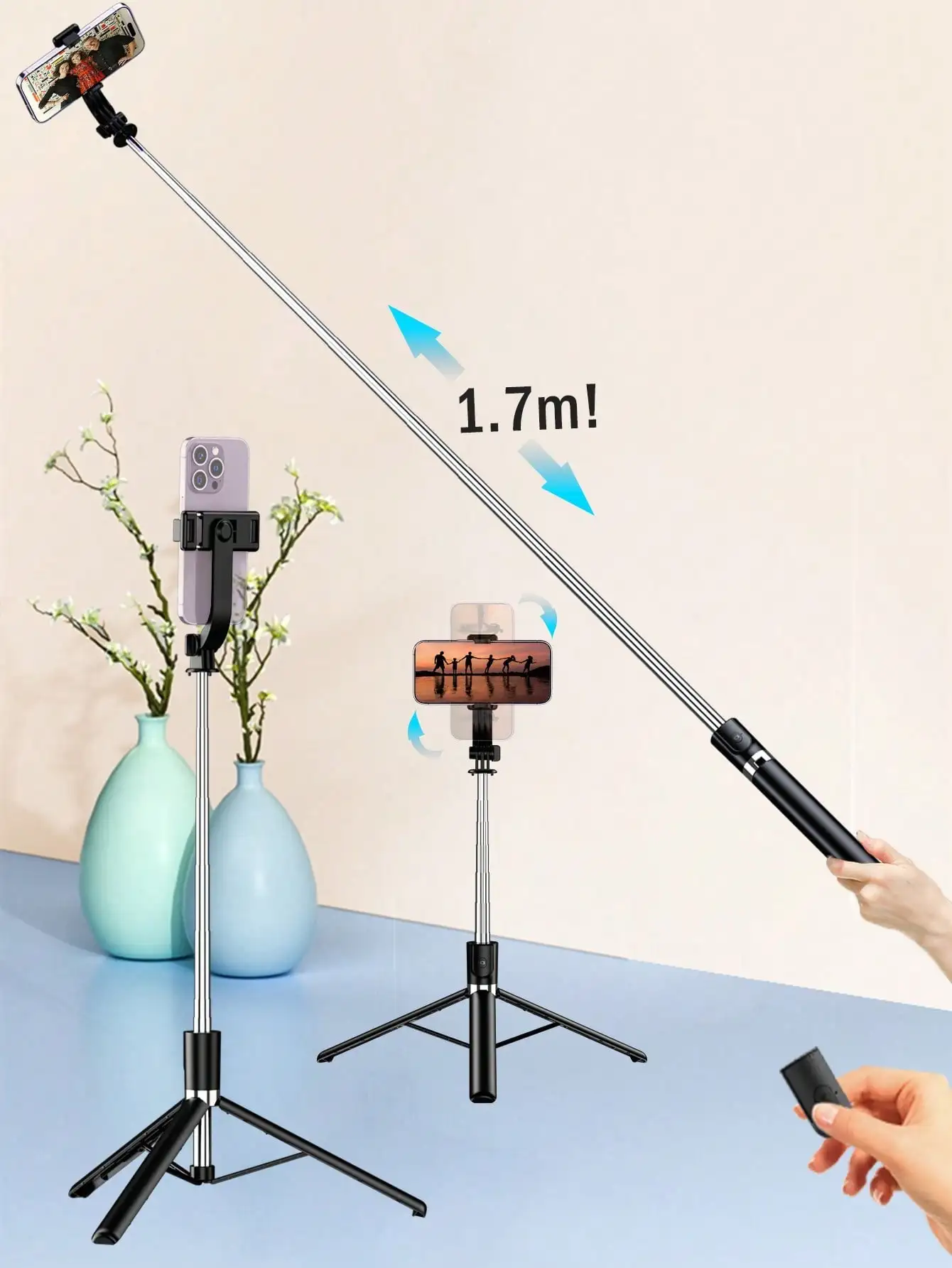 1700mm Selfie-Stick, kabelloser Selfie-Stick, Handy-Stativ – Bild 5