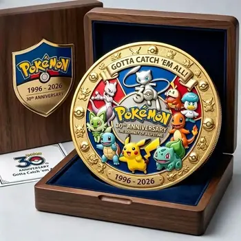 Pokémon 30. Jubiläums-Gedenkmünze Sammlerstück 1996-2026 Pokémon Gedenkfeier Geschenk