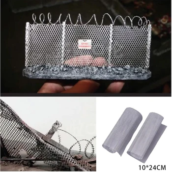 10X24CM Miniatur Metall Mesh DIY Modell Machen Kits HO Eisenbahn Zug Stacheldraht Zaun Tank Modell Filter Mesh