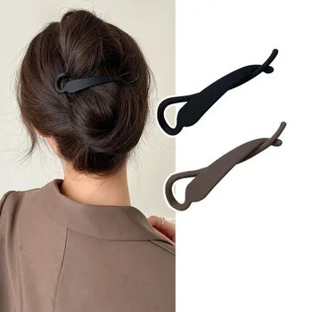 Einfache Mode Banana Clip Vertikale Clip Pferdeschwanz Haar Clip Elegante Temperament Haar Zubehör (2 Stück)