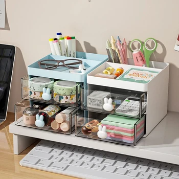 Kleiner Schreibtisch-Organizer mit Schublade, Büro-Desktop-Aufbewahrungsbox, Make-up-Organizer