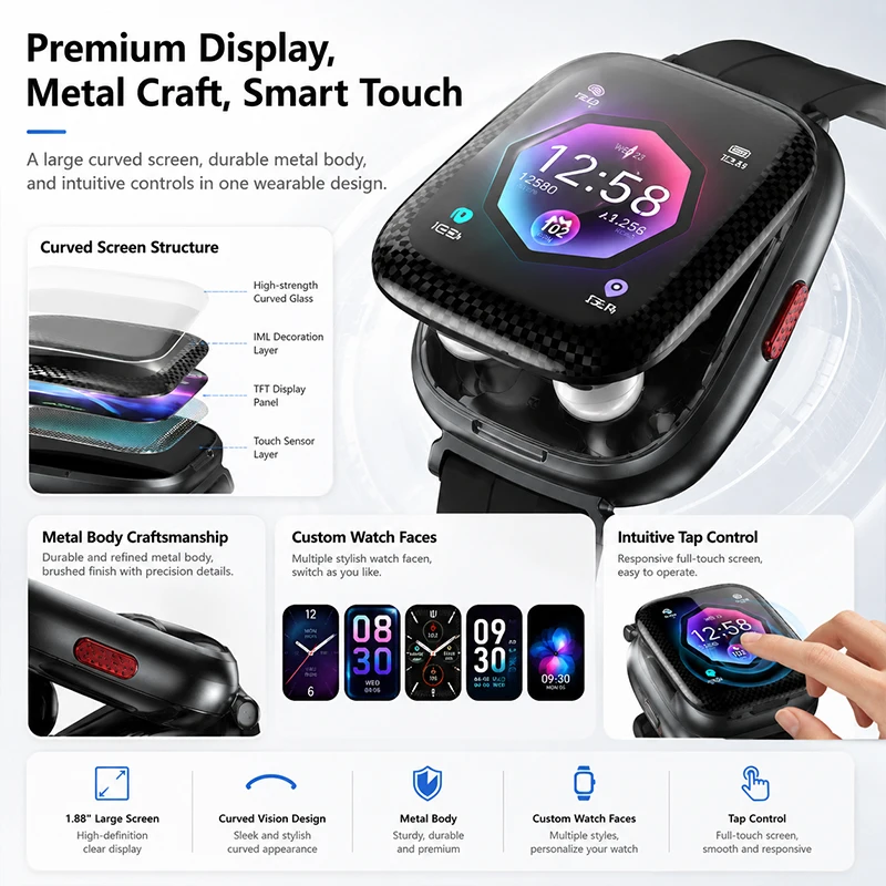 2026 Smartwatch mit integrierten kabellosen Ohrhörern – Bild 6
