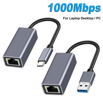 1000Mbps USB Typ-C Ethernet-Adapter RJ45 Netzwerkkarte für MacBook PC Windows XP 7 Internet-Kabel LAN USB