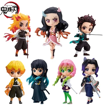 15cm Anime Dämon Sayaer Figur Puppe und Y Nezuko Tanjiro Zenitsu Inosuke Anjuro Shinobu Giyu Qposket Modell