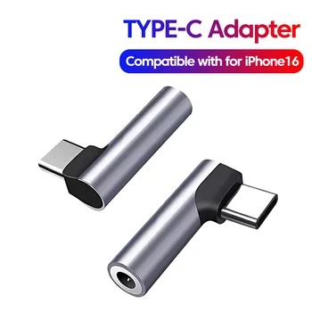 Ellenbogen Typ C auf 3,5 mm Klinke Audio-Adapter Kopfhörer-Adapter unterstützt Sprachanrufe USB-C-Adapter