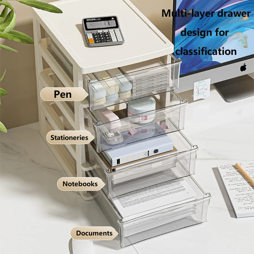 2-6 Schichten kleine Desktop-Aufbewahrungsbox mit Schublade – Bild 3