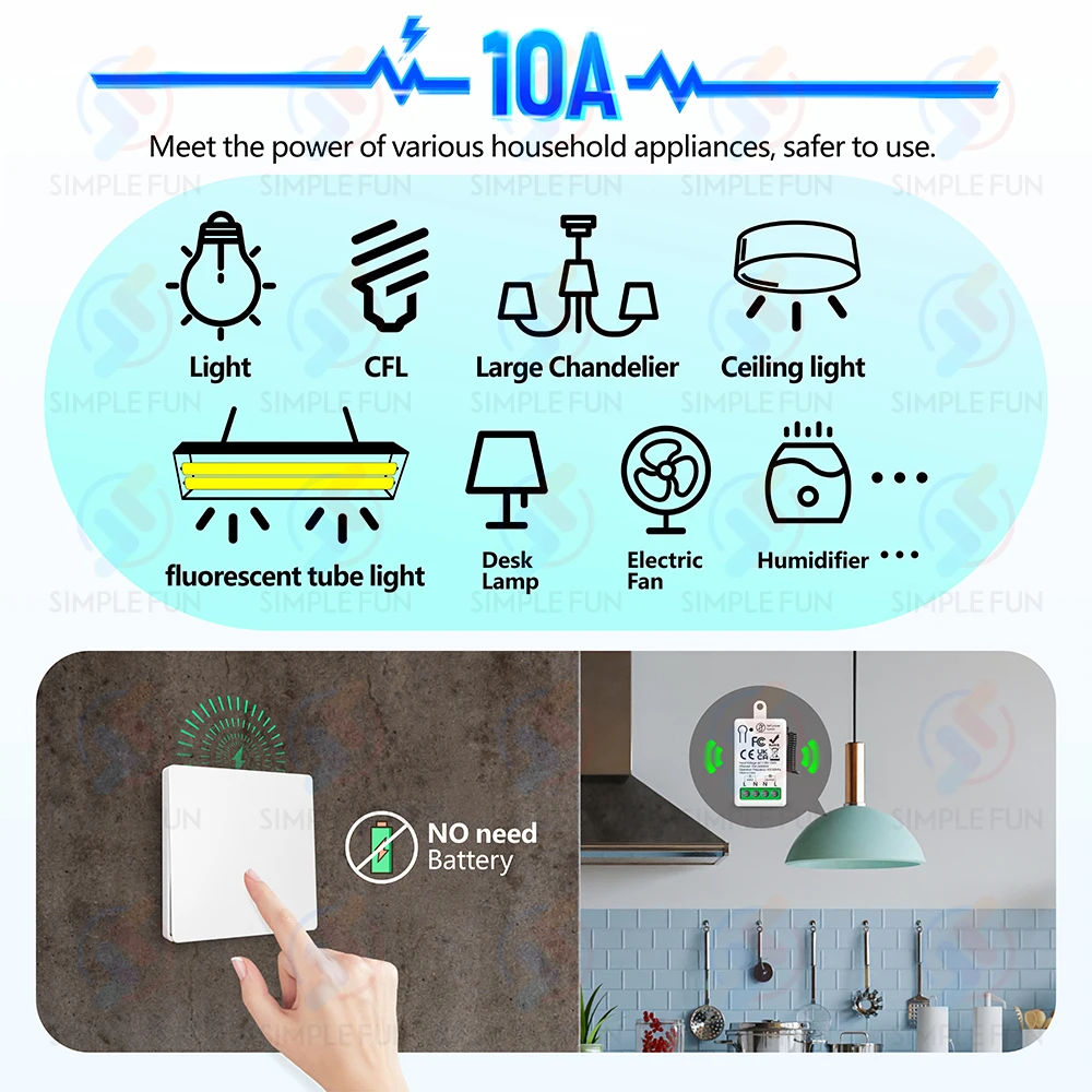 Mini RF Smart Licht Schalter 110V 220V 230V Self Power – Bild 3