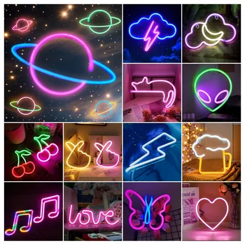 LED-Neonschild mit USB/Batterie für Bar, Schlafzimmer, Spielzimmer, Hochzeit, Party, Wanddekoration