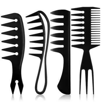 Styling-Kamm-Set für Männer, Haar-Styling - breiter Zahnkamm, Haar-Pick-Textur-Kamm, nach hinten (4 Stück)
