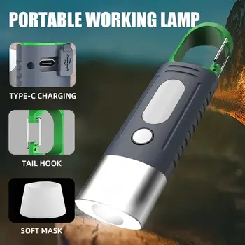 Praktische Mini-Hochleistungs-LED-Taschenlampe, Camping-Taschenlampe, 3 LEDs und Seitenlichter, wasserdichtes