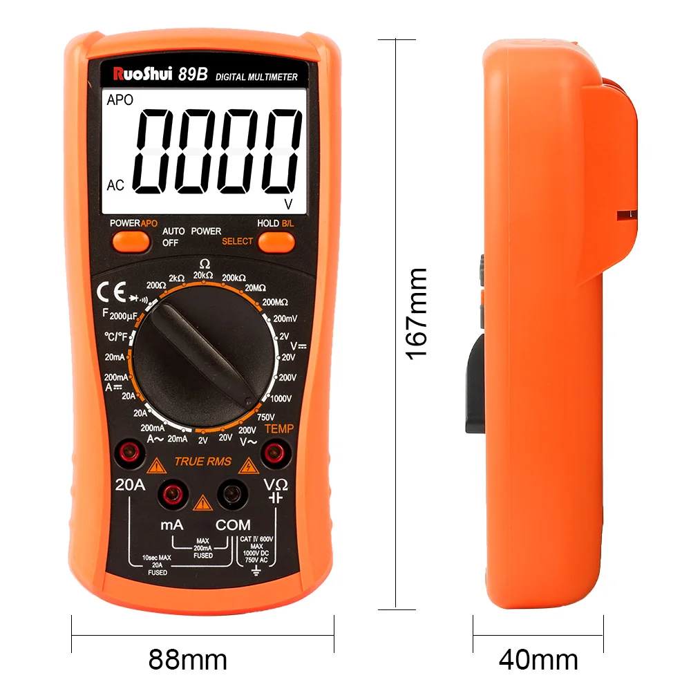 Digitale Multimeter-Tester 1999Cts 1000V DC/AC Strom Volt – Bild 3