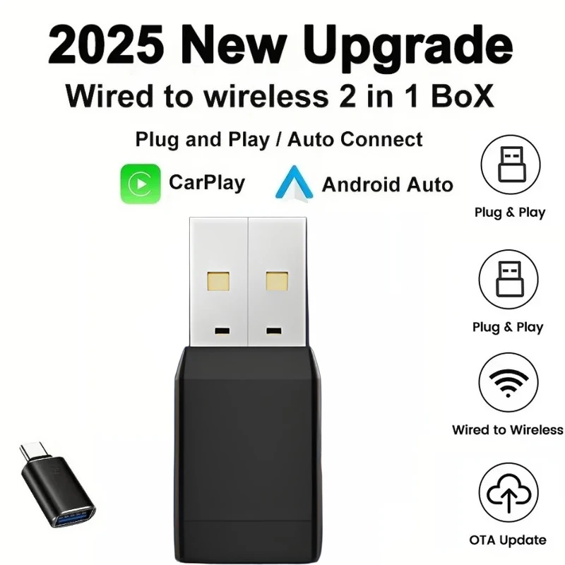 2-in-1 kabelgebundener zu kabelloser CarPlay-Adapter, Android – Bild 3