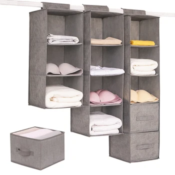 Kleiderschrank Hängende Aufbewahrungstasche Zwischenschicht Schublade Typ Kleidung Organizer Zusammenklappbare