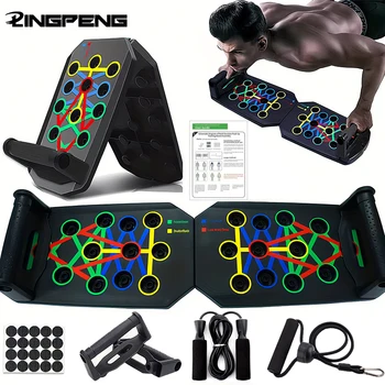 Tragbares multifunktionales Push-up-Board-Set mit Griffen, faltbare Fitnessgeräte für Brust, Bauch, Arme